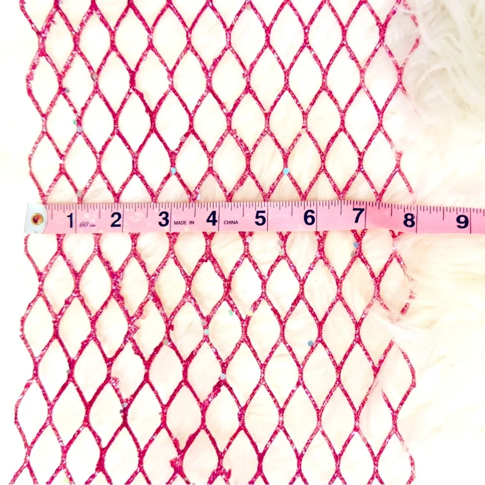 Hot Pink Glitter & Sequins Mesh Roll for Mermaid Party Theme, Decorating, Crafts